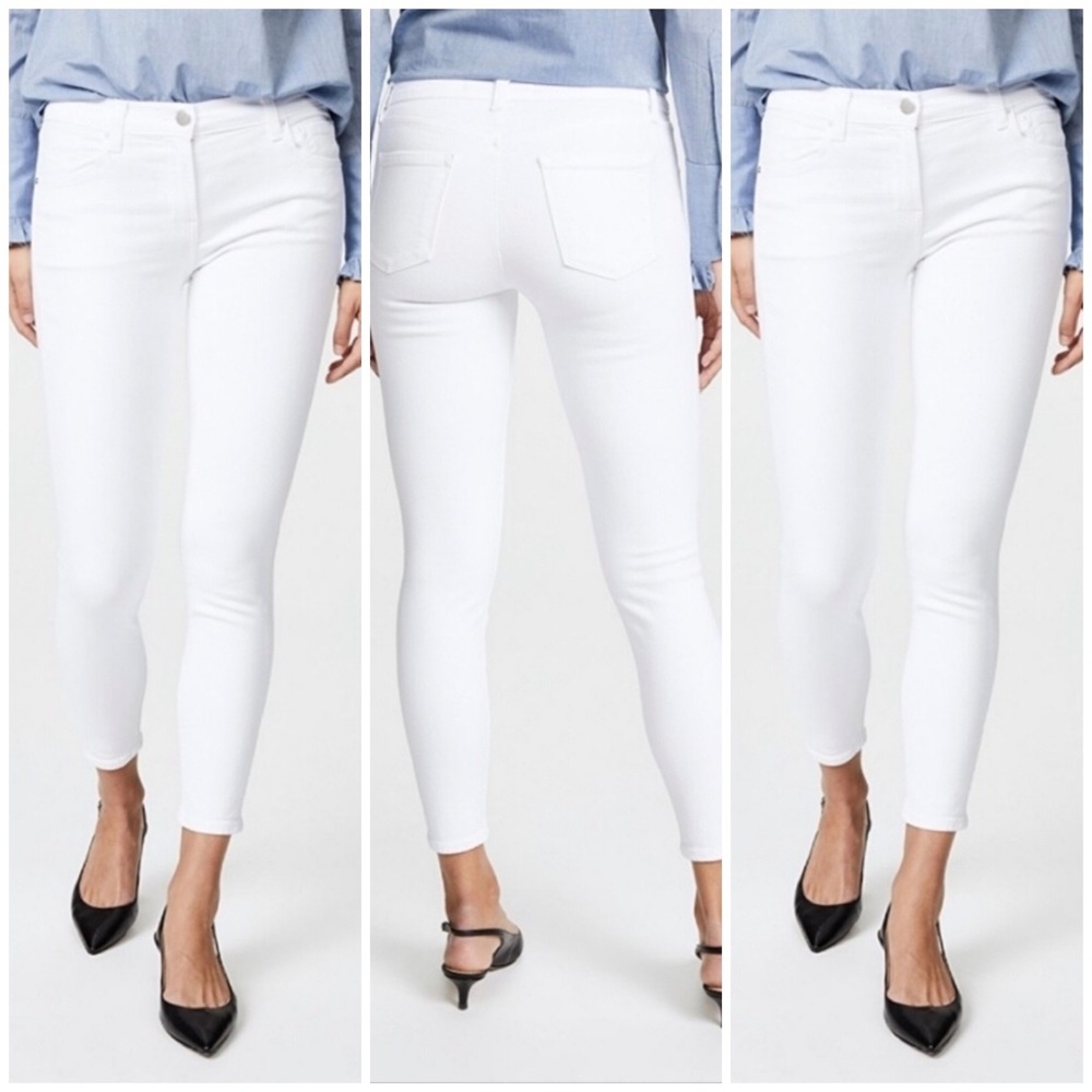 J Brand White Skinny Capri